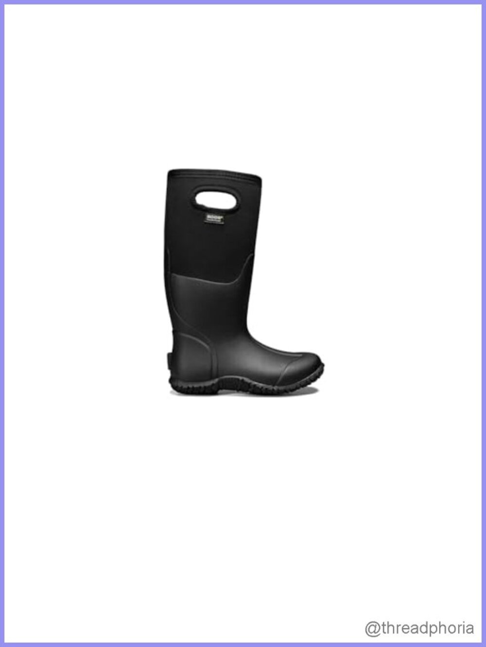 Waterproof Rain Boots Mid-Calf Leather Block Heel Round Toe Neo-Tech Insulated
